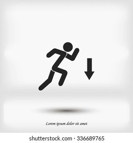 figure  man  and direction arrow icon