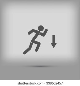 figure  man  and direction arrow icon
