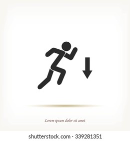 figure  man  and direction arrow icon