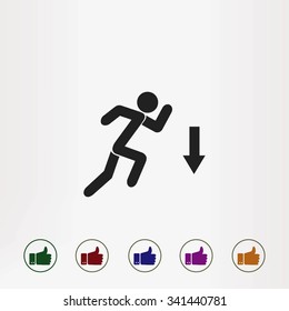 figure  man  and direction arrow icon