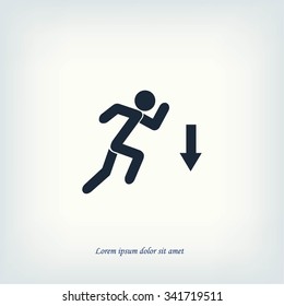 figure  man  and direction arrow icon