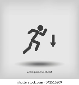 figure  man  and direction arrow icon