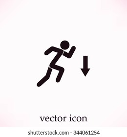 figure  man  and direction arrow icon