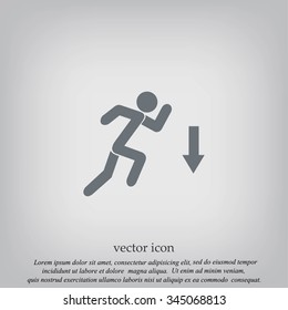 figure  man  and direction arrow icon
