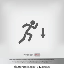 figure man and direction arrow icon