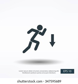figure  man  and direction arrow icon