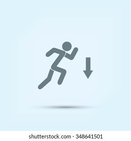 figure  man  and direction arrow icon