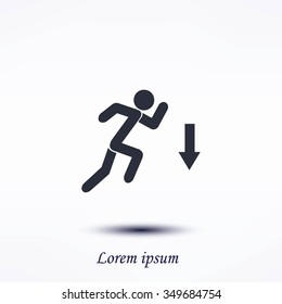 figure  man  and direction arrow icon
