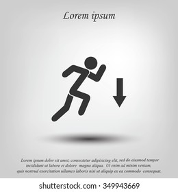 figure  man  and direction arrow icon