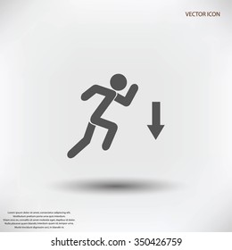 figure  man  and direction arrow icon