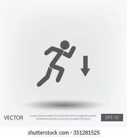 figure  man  and direction arrow icon