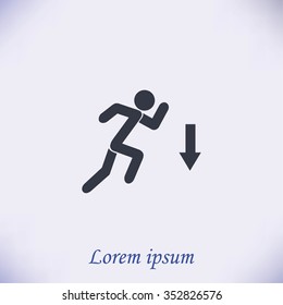 figure  man  and direction arrow icon