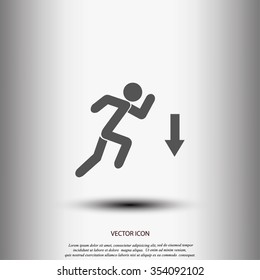 figure  man  and direction arrow icon