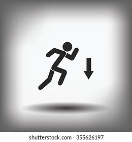 figure  man  and direction arrow icon
