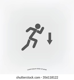 figure  man  and direction arrow icon