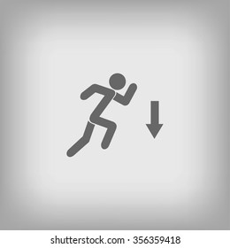 figure  man  and direction arrow icon