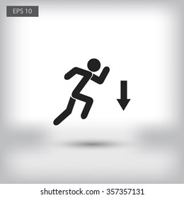figure  man  and direction arrow icon