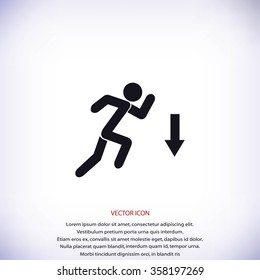figure  man  and direction arrow icon