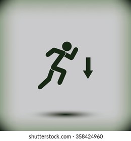figure  man  and direction arrow icon