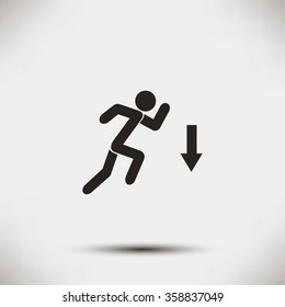 figure  man  and direction arrow icon