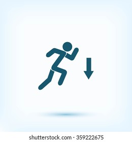 figure  man  and direction arrow icon