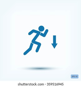 figure  man  and direction arrow icon