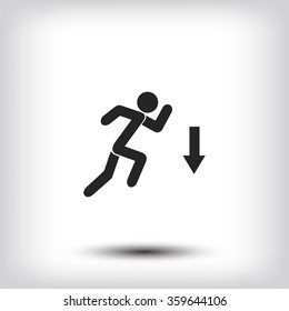figure  man  and direction arrow icon