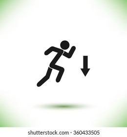 figure  man  and direction arrow icon