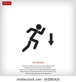 figure  man  and direction arrow icon