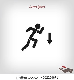 figure  man  and direction arrow icon
