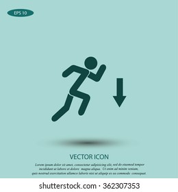 figure  man  and direction arrow icon