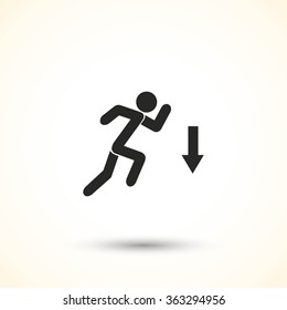 figure  man  and direction arrow icon
