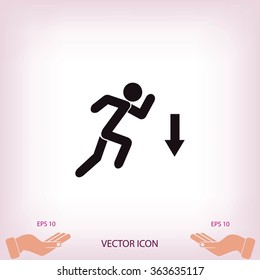 figure  man  and direction arrow icon