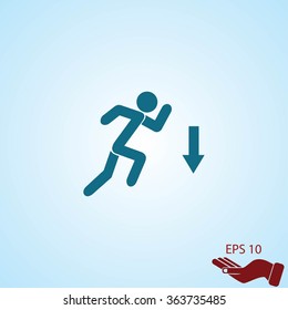 figure  man  and direction arrow icon