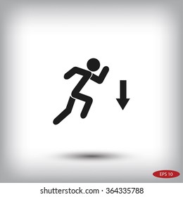 figure  man  and direction arrow icon