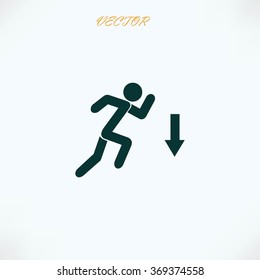 figure  man  and direction arrow icon