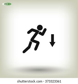 figure  man  and direction arrow icon