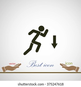 figure  man  and direction arrow icon