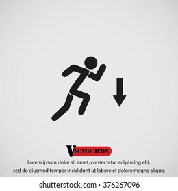 figure  man  and direction arrow icon