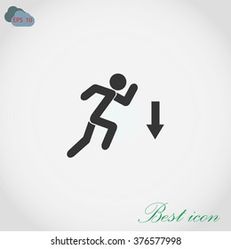 figure  man  and direction arrow icon