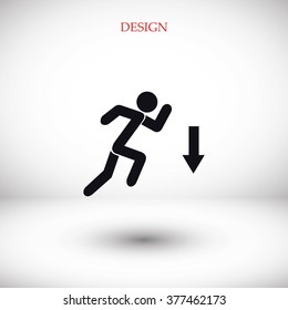 figure  man  and direction arrow icon