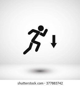 figure  man  and direction arrow icon