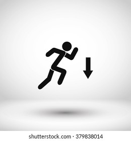 figure  man  and direction arrow icon