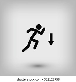 figure  man  and direction arrow icon