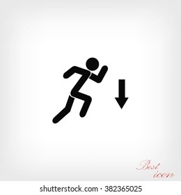 figure  man  and direction arrow icon