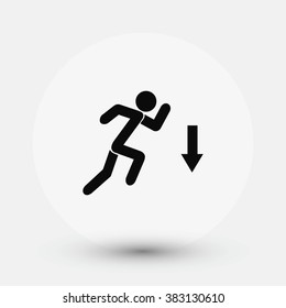 figure  man  and direction arrow icon