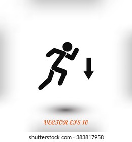 figure  man  and direction arrow icon