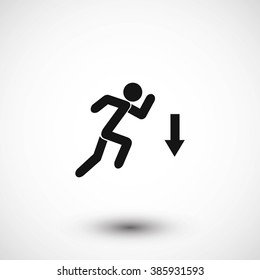 figure  man  and direction arrow icon