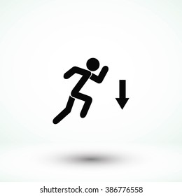 figure  man  and direction arrow icon