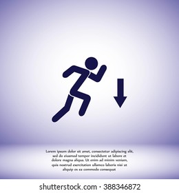 figure  man  and direction arrow icon